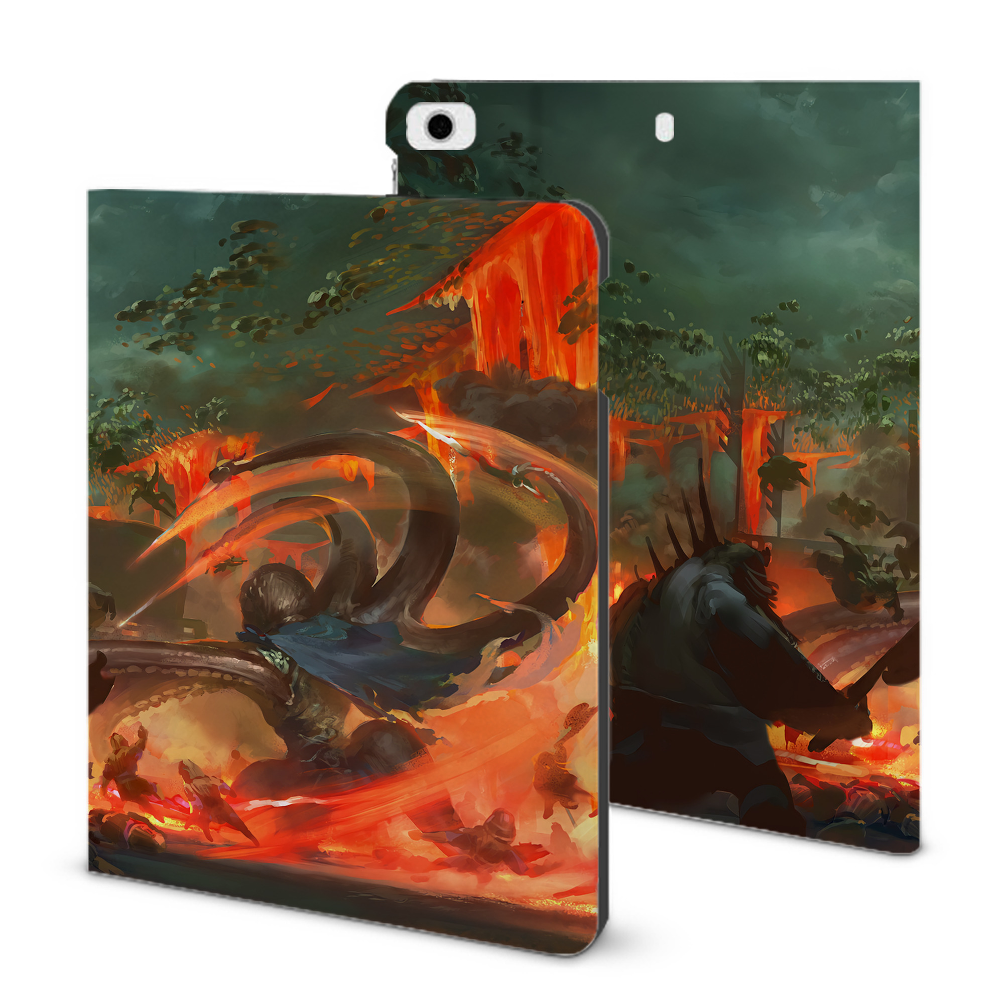 （画像用） Ne Zha 2 ナタ 魔童の大暴れ IPad ケース ブック型 PUレザー TPU 耐衝撃 軽量 薄型 ペン収納なし 全面保護 IPad 各モデル対応
